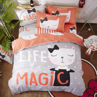 HKM-163411 Cartoon-Themed 4-Piece Cotton Bedding Set for 1.8m Beds