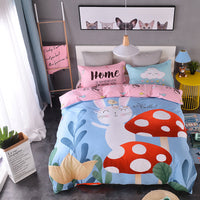 HKM-163411 Cartoon-Themed 4-Piece Cotton Bedding Set for 1.8m Beds