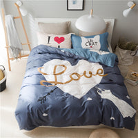HKM-163411 Cartoon-Themed 4-Piece Cotton Bedding Set for 1.8m Beds