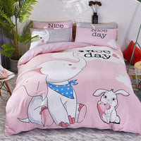 HKM-163411 Cartoon-Themed 4-Piece Cotton Bedding Set for 1.8m Beds