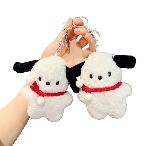 KTX-163475 Cute 3D Cartoon Plush Dog Keychain Pendant for Backpack Decoration, Unisex, 11-30 cm