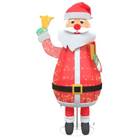 HKM-163603 Illuminated Santa Claus Decoration with 200 Warm White LEDs, 100 x 180 cm Fabric, Indoor/Outdoor Use