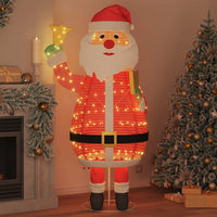 HKM-163603 Illuminated Santa Claus Decoration with 200 Warm White LEDs, 100 x 180 cm Fabric, Indoor/Outdoor Use