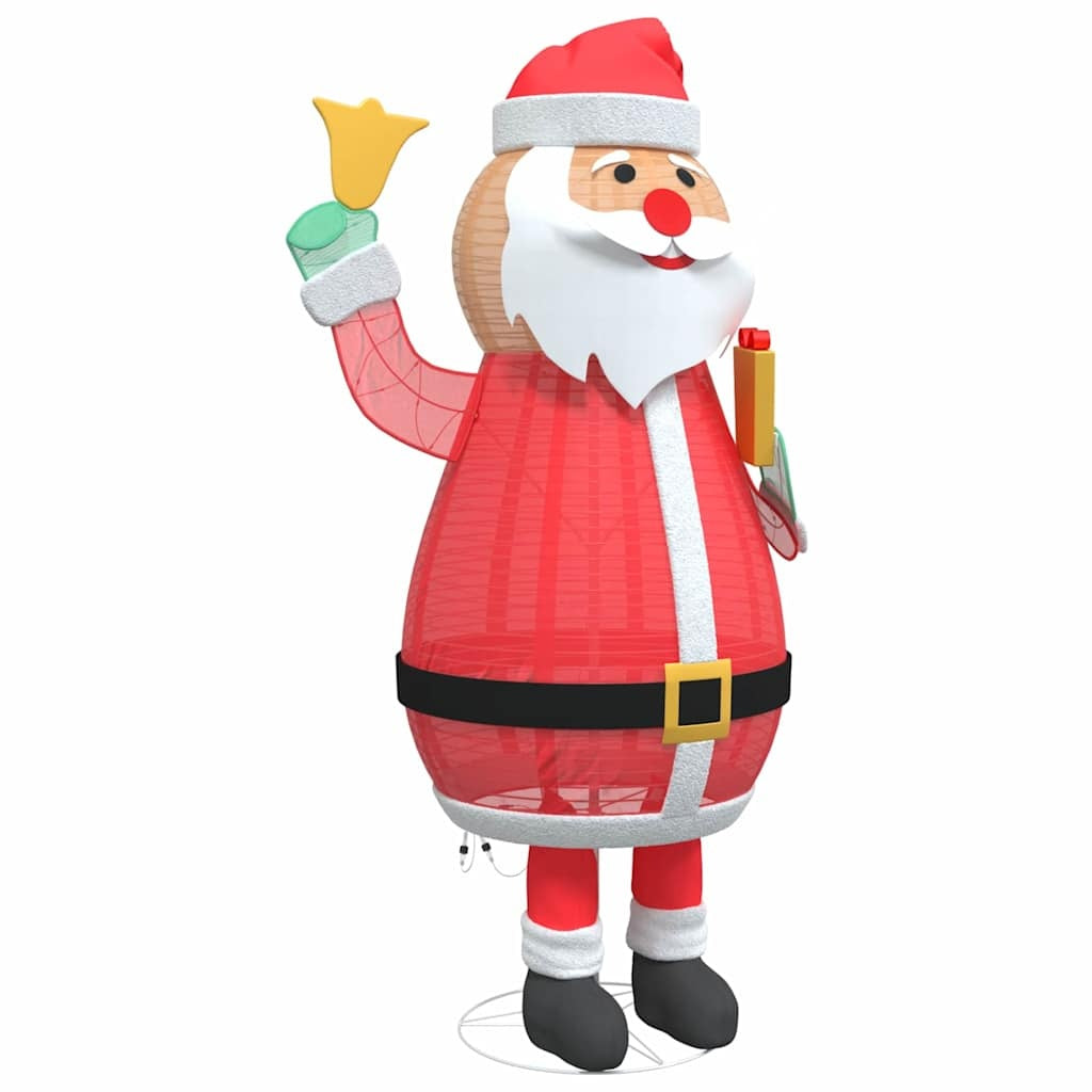 HKM-163603 Illuminated Santa Claus Decoration with 200 Warm White LEDs, 100 x 180 cm Fabric, Indoor/Outdoor Use