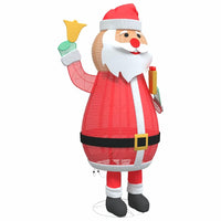 HKM-163603 Illuminated Santa Claus Decoration with 200 Warm White LEDs, 100 x 180 cm Fabric, Indoor/Outdoor Use