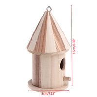 HKM-163731 Handcrafted Pine Wooden Outdoor Bird Nest - Rustic Carved Design