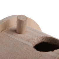 HKM-163731 Handcrafted Pine Wooden Outdoor Bird Nest - Rustic Carved Design