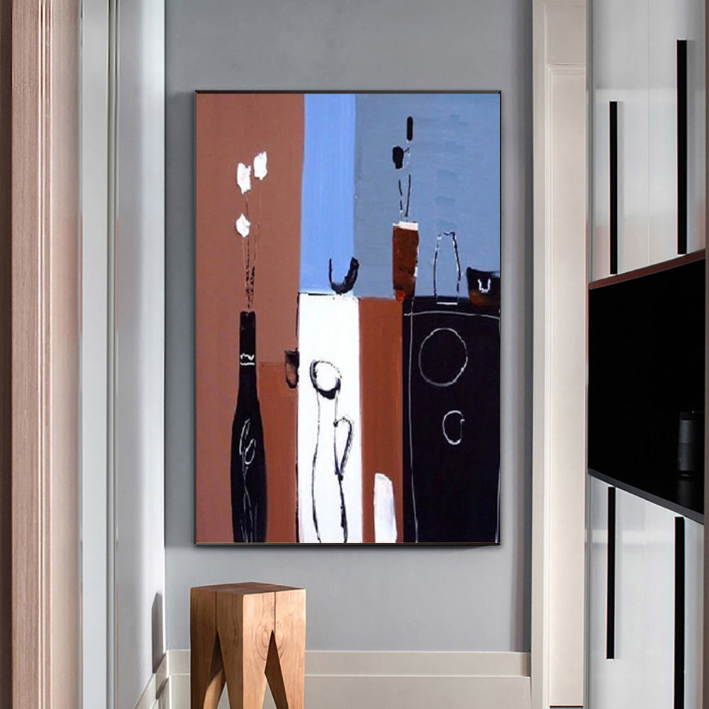 HKM-163731 Handmade Abstract Oil Painting on Canvas - Unframed Home Decor for Living Room and Bedroom