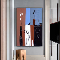 HKM-163731 Handmade Abstract Oil Painting on Canvas - Unframed Home Decor for Living Room and Bedroom