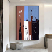 HKM-163731 Handmade Abstract Oil Painting on Canvas - Unframed Home Decor for Living Room and Bedroom