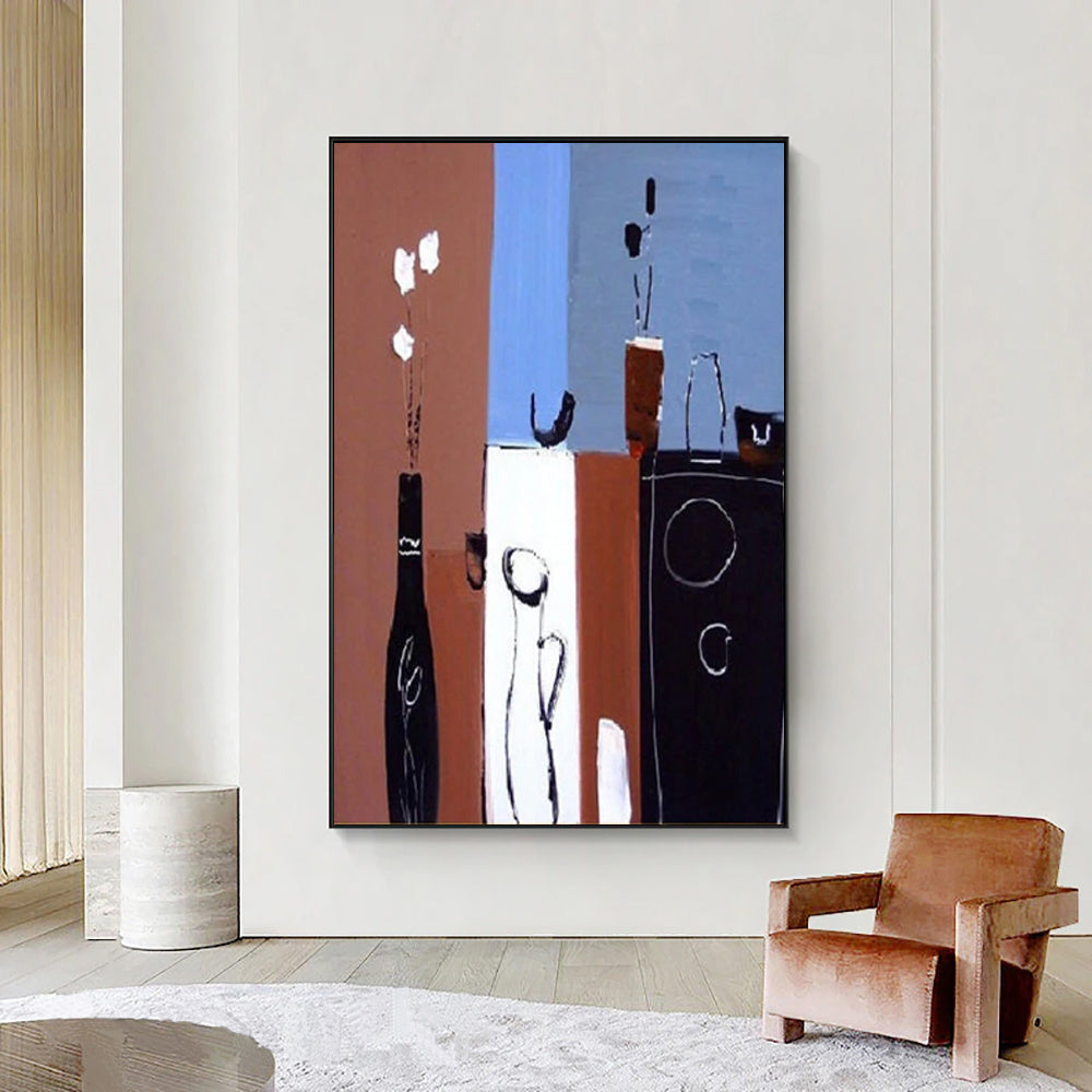 HKM-163731 Handmade Abstract Oil Painting on Canvas - Unframed Home Decor for Living Room and Bedroom