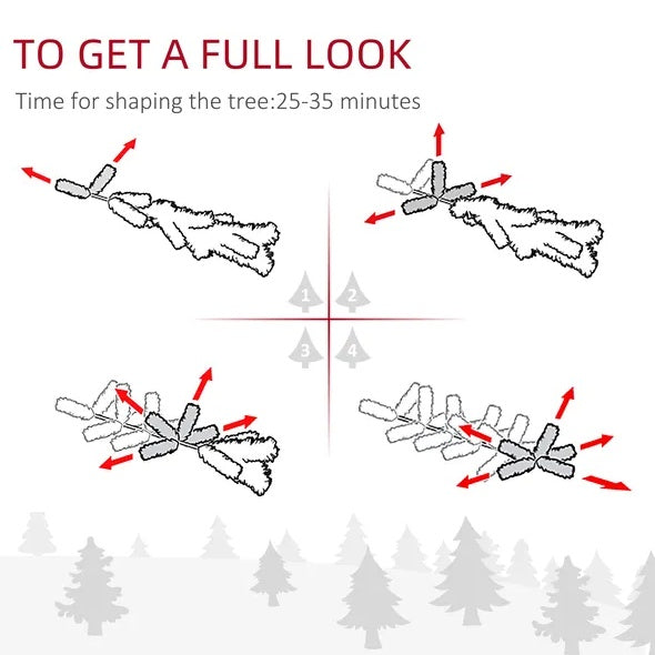 HKM-163923 9ft Snow-Flocked Slim Douglas Fir Artificial Christmas Tree with 550 LED Lights and 988 Realistic Branch Tips