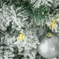 HKM-163923 9ft Snow-Flocked Slim Douglas Fir Artificial Christmas Tree with 550 LED Lights and 988 Realistic Branch Tips