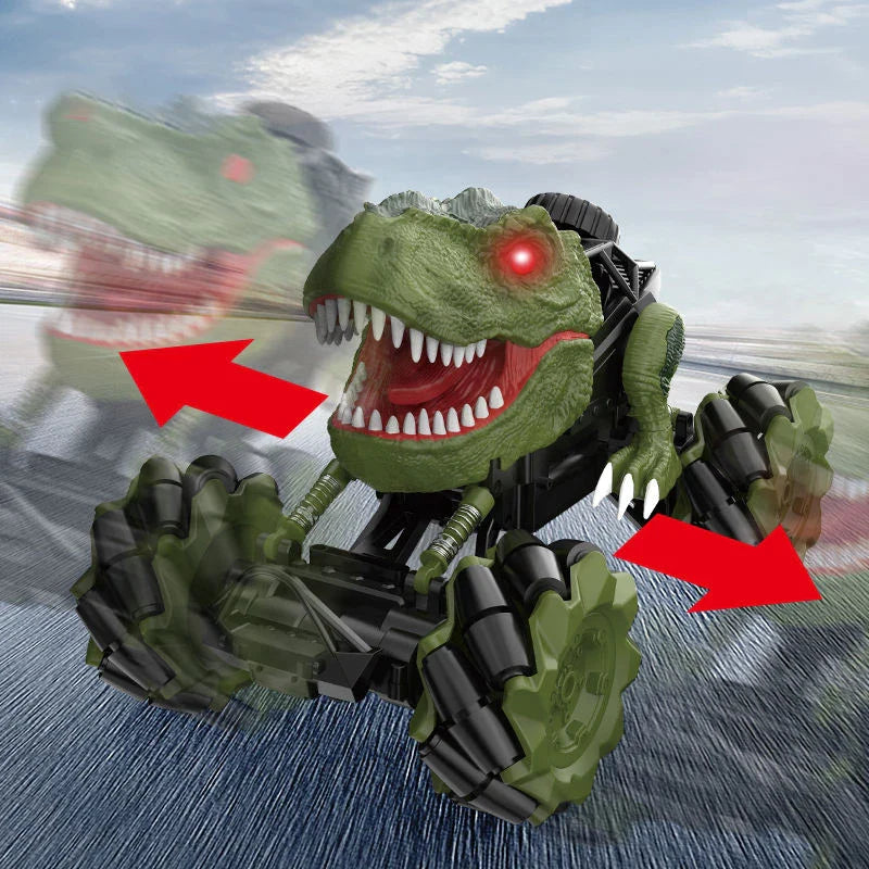 HKM-164051 Dinosaur Stunt RC Car 1/18 Scale Remote Control Toy for Kids with Spray Feature