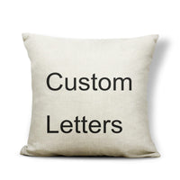 HKM-164179 Black and White Pattern Letter Assembly Pillowcase - 45x45cm Polyester Linen Cushion Cover