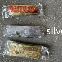 HKM-164243 Battery-Powered LED Christmas Light String with Silver, Gold, and Red Silk Decorations, Available in Multiple Lengths