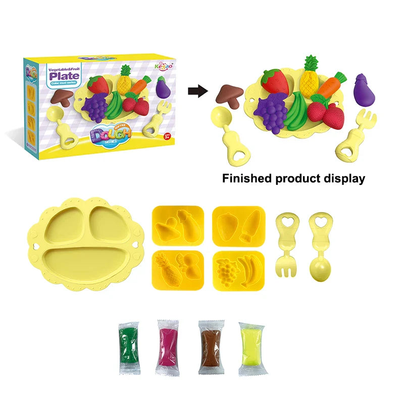 HKM-164371 Soft Clay Noodles Playdough Set with 4 Color Options for Creative Play and DIY Modeling