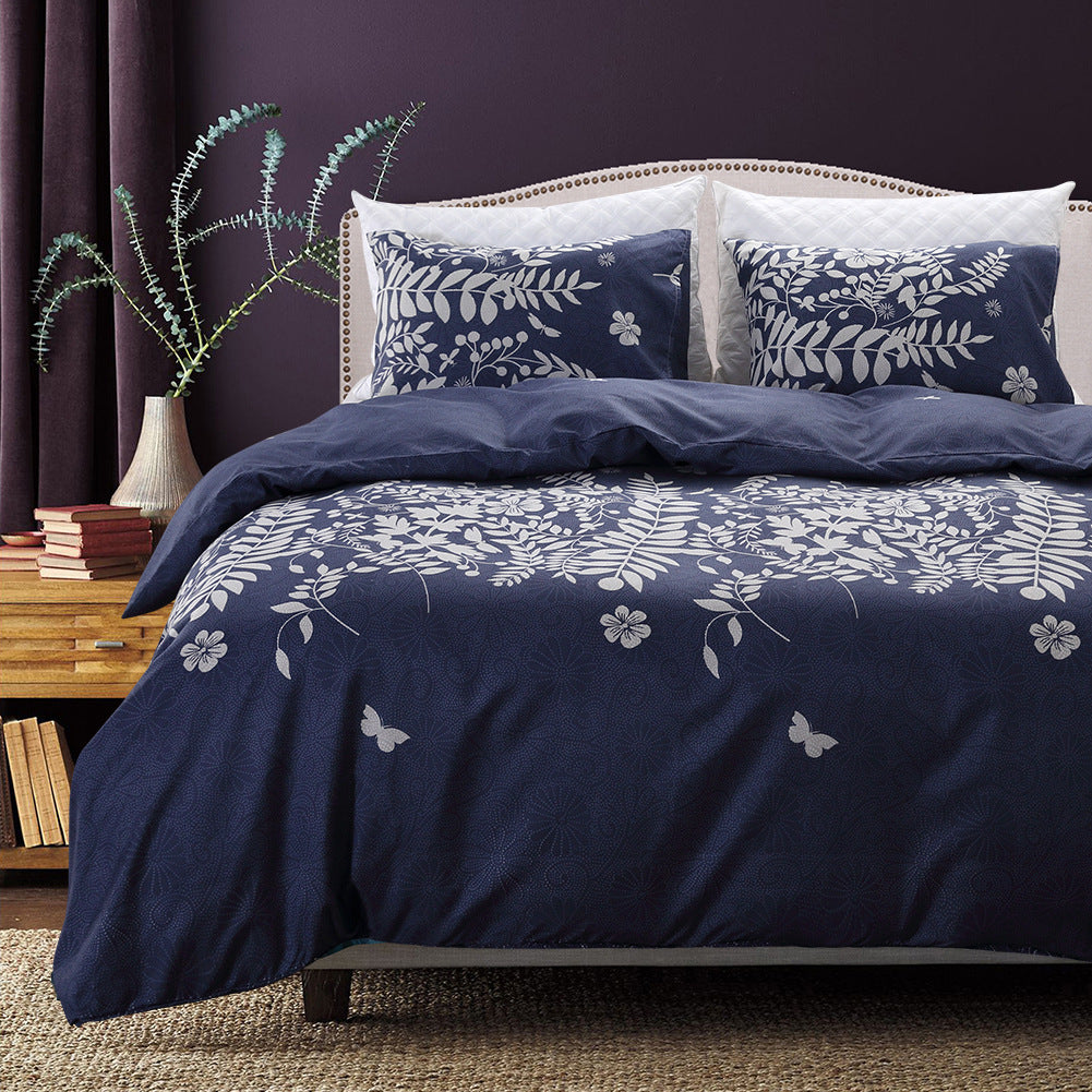 HKM-164563 Luxury Three-Piece Bedding Set with Geometric Duvet Cover and Pillowcases in Polyester