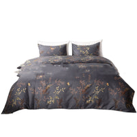 HKM-164563 Luxury Three-Piece Bedding Set with Geometric Duvet Cover and Pillowcases in Polyester