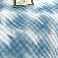HKM-164627 Reversible Blue Camo Plush Comforter Set with Faux Rabbit Hair for All-Season Use