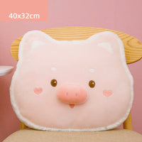 HKM-164691 Cute Animal Plush Doll Pillow - Super Soft Short Plush - 40cm Tiger, Husky, Pig, Rabbit Options
