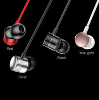 HKM-164691 Ergonomic Wired 3.5mm Stereo Headset with Metal Design for iPhone, Galaxy, Huawei, and More