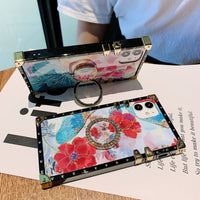 HKM-164883 Butterfly Love Flower Tempered Glass Phone Case for iPhone Models