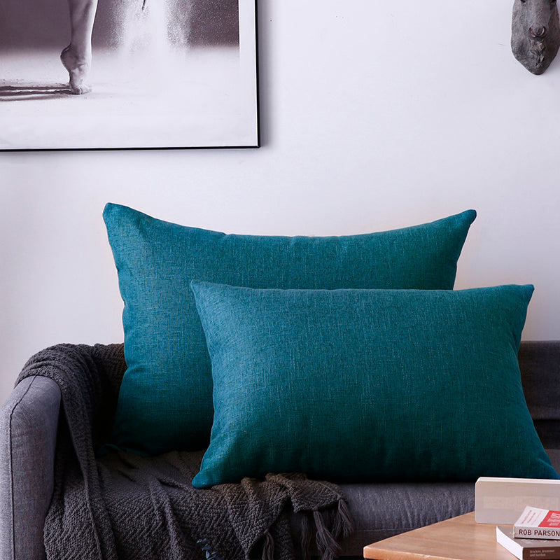 HKM-164947 Rectangular Pillow Cushion Cover - Olive Green, Blue, Orange & More - Available in 30x50cm & 40x60cm