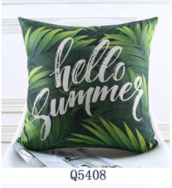 HKM-165011 Tropical Rainforest Printed Throw Pillow Cover - 45x45 CM, Modern Minimalist Design