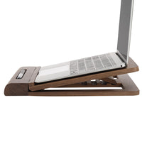 HKM-165139 Adjustable Walnut Laptop Raising Shelf Folding Rack for 15-Inch Computers