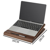 HKM-165139 Adjustable Walnut Laptop Raising Shelf Folding Rack for 15-Inch Computers