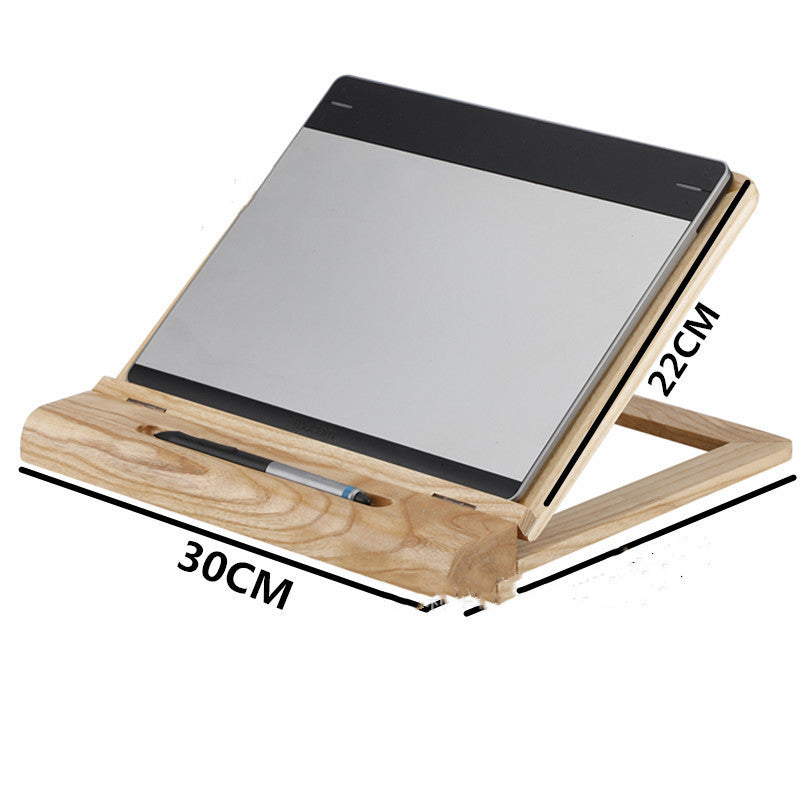 HKM-165139 Adjustable Walnut Laptop Raising Shelf Folding Rack for 15-Inch Computers