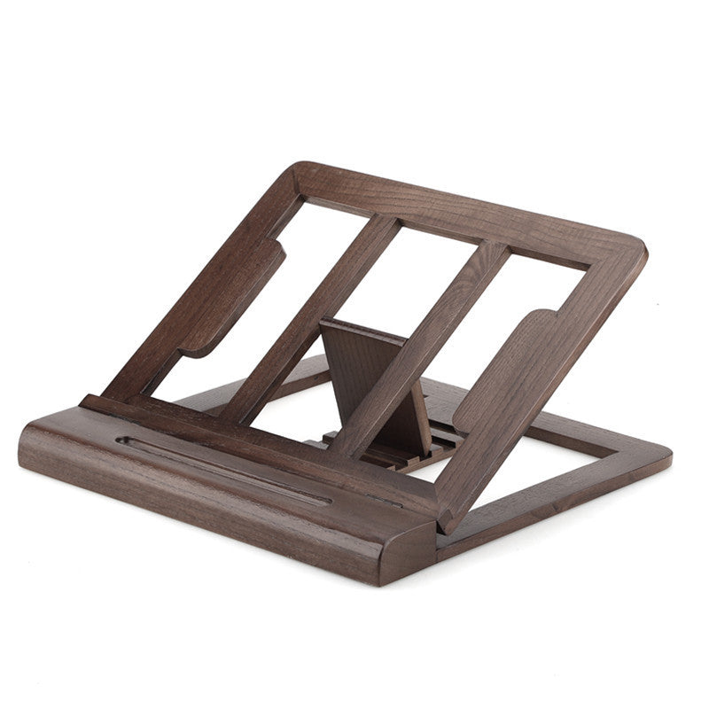 HKM-165139 Adjustable Walnut Laptop Raising Shelf Folding Rack for 15-Inch Computers