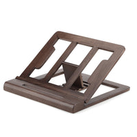 HKM-165139 Adjustable Walnut Laptop Raising Shelf Folding Rack for 15-Inch Computers