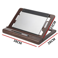 HKM-165139 Adjustable Walnut Laptop Raising Shelf Folding Rack for 15-Inch Computers
