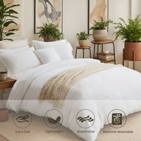 HKM-165267 Soft Microfiber 3-Piece Bedding Set with Solid Pink Quilt Cover and Pillowcase