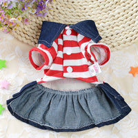 HKM-165395 Striped Bear Suspenders Four-Legged Dog Trousers - Cotton Pet Clothing
