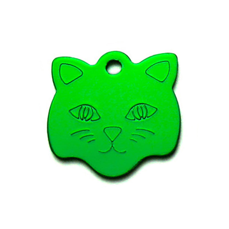 HKM-165459 Alumina Cat and Dog Tag - Cat Head Shape, 23x23mm, General Use