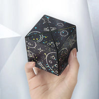 HKM-165523 Infinity Cube Fidget Toy for Stress Relief - Shape Shifting Magic Puzzle - Ages 2 and Up - Dark Blue/Black