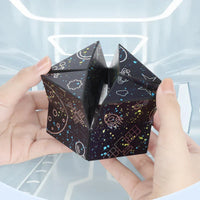 HKM-165523 Infinity Cube Fidget Toy for Stress Relief - Shape Shifting Magic Puzzle - Ages 2 and Up - Dark Blue/Black