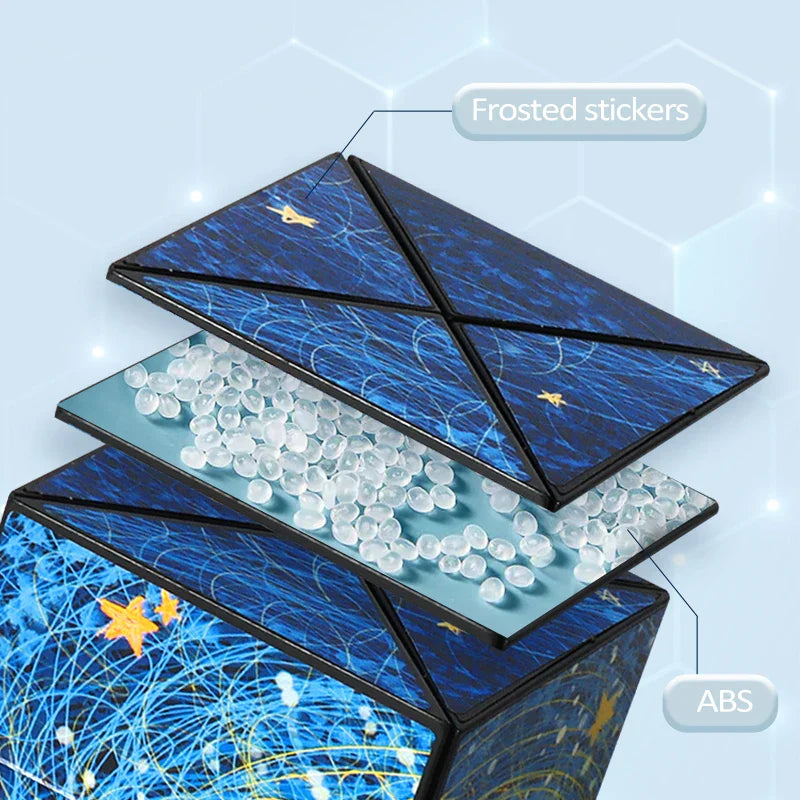 HKM-165523 Infinity Cube Fidget Toy for Stress Relief - Shape Shifting Magic Puzzle - Ages 2 and Up - Dark Blue/Black