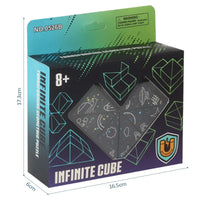 HKM-165523 Infinity Cube Fidget Toy for Stress Relief - Shape Shifting Magic Puzzle - Ages 2 and Up - Dark Blue/Black