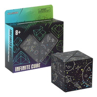 HKM-165523 Infinity Cube Fidget Toy for Stress Relief - Shape Shifting Magic Puzzle - Ages 2 and Up - Dark Blue/Black