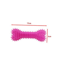 HKM-165587 Soft Rubber Molar Teeth Cleaning Dog Toy - TPR Love Bone Design in Pink, Green, and Blue