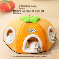 HKM-165587 Thickened Winter Cat Nest with Large Space Capacity, Soft Crystal Material