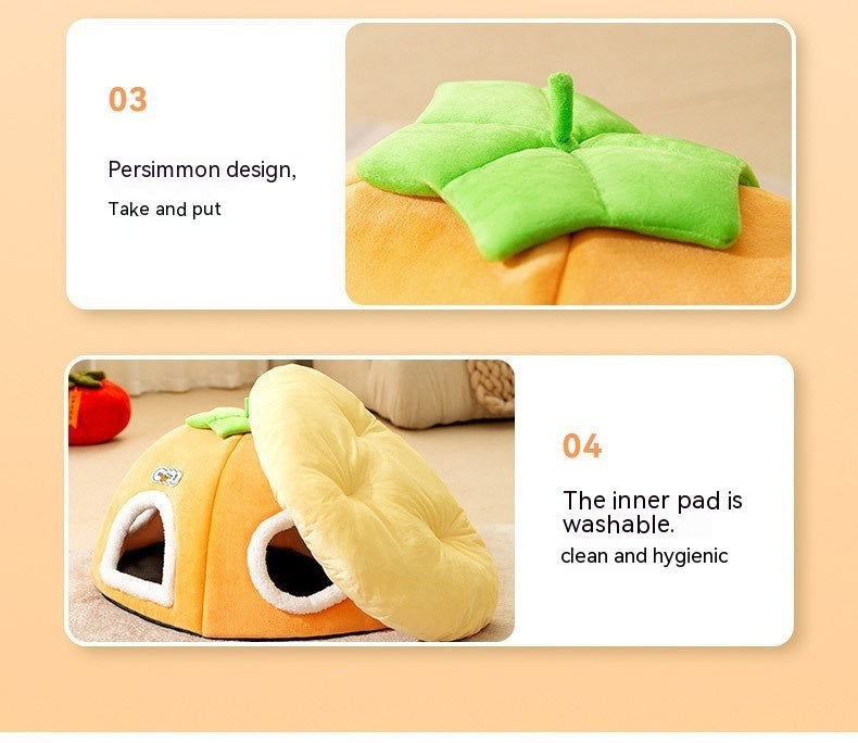 HKM-165587 Thickened Winter Cat Nest with Large Space Capacity, Soft Crystal Material