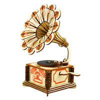 HKM-165651 Intricate Wooden Gramophone 3D Puzzle for Creative Fun and Learning