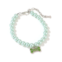 HKM-165779 Cat Necklace Ornament in Multiple Colors - Green, Blue, Purple, White, Pink, Made of Durable Plastic