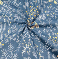 HKM-165779 Floral Pattern Cotton Twill Fabric for DIY Projects and Bedding, 160cm Wide, 100% Cotton