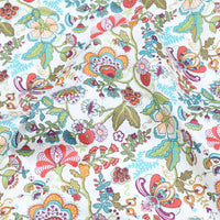 HKM-165779 Floral Pattern Cotton Twill Fabric for DIY Projects and Bedding, 160cm Wide, 100% Cotton
